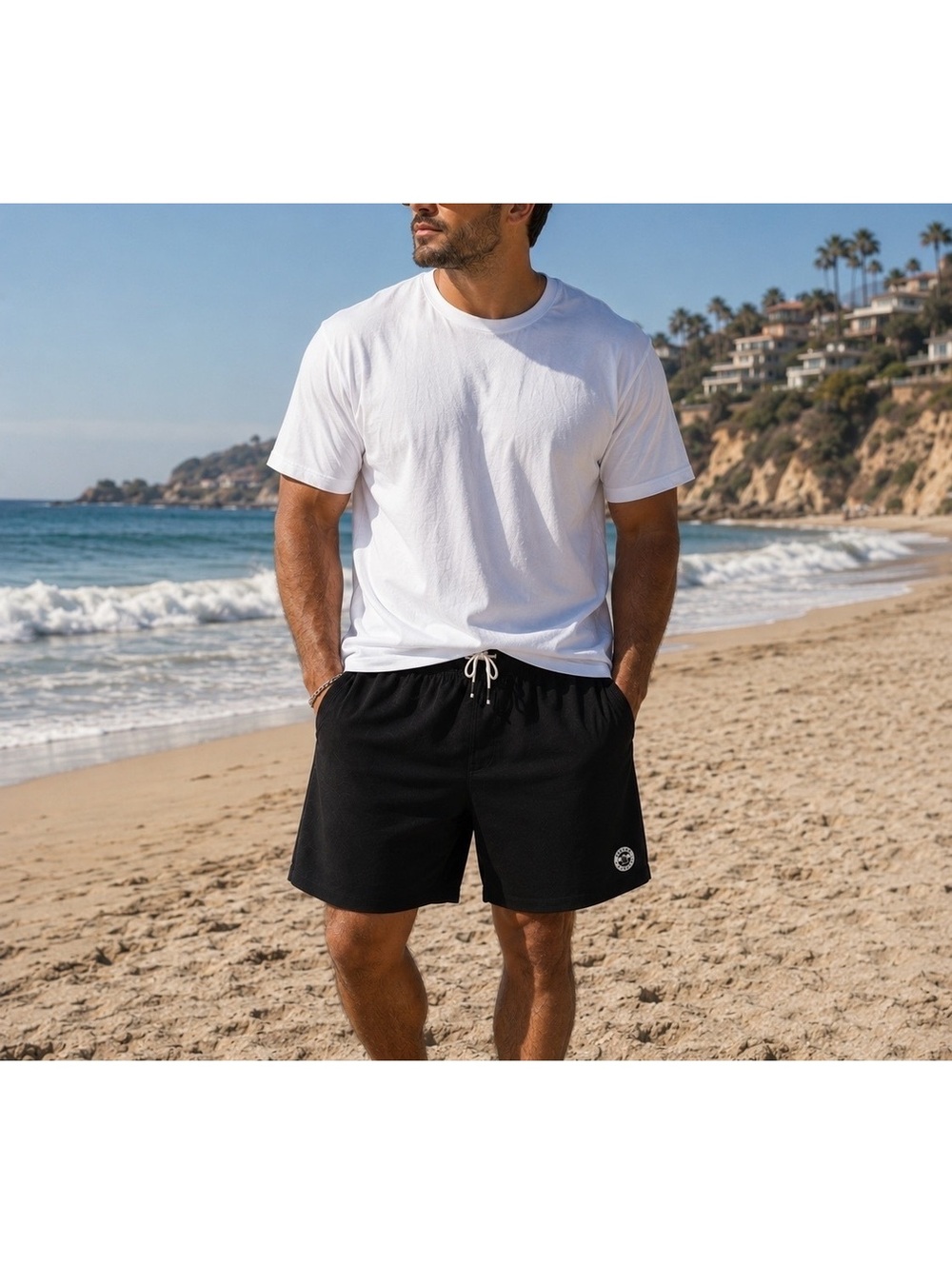 Panama Jack Black Mesh Lined Pockets Elastic Waist Swim Trunks Men’s 2XL XXL